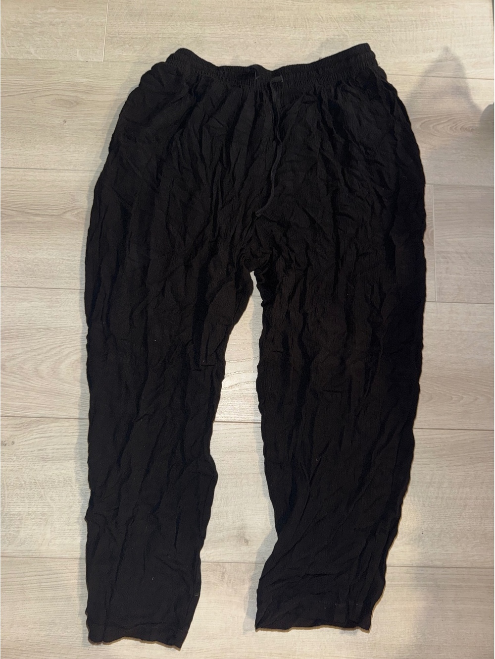 Women's Vintage Shemake Black Casual Pants With Elastic Waistband "One Size"